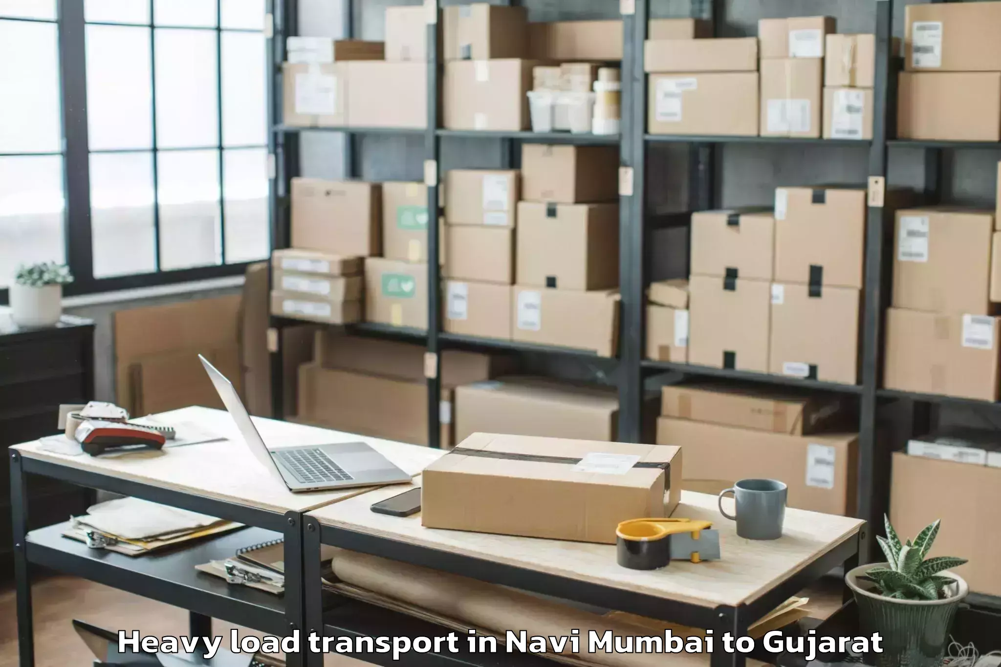 Book Navi Mumbai to Jhagadia Heavy Load Transport Online